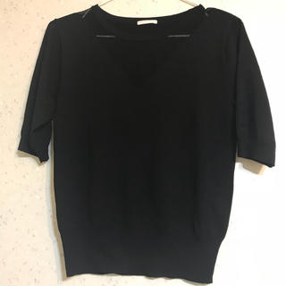 ジーユー(GU)のgu 黒サマーニットT(Tシャツ(半袖/袖なし))
