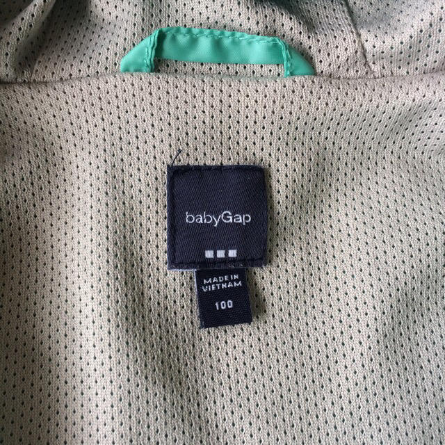 babyGAP(ベビーギャップ)の女子 baby GAP ミントグリーンウィンドブレーカ 100㎝ キッズ/ベビー/マタニティのキッズ服女の子用(90cm~)(ジャケット/上着)の商品写真