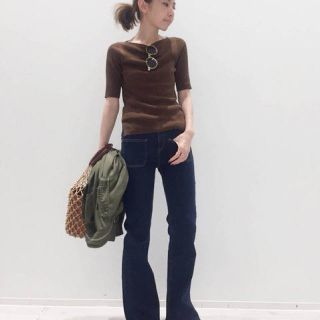 アパルトモンドゥーズィエムクラス(L'Appartement DEUXIEME CLASSE)のアパルトモン ボートネック RIB KNIT ドゥーズィエムクラス  (カットソー(半袖/袖なし))