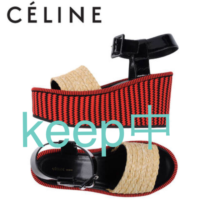 美品 CELINE プラットフォームサンダル 37靴/シューズ