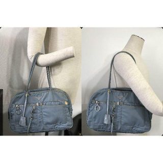 プラダ(PRADA)の●処分品～6/3●11.5万プラダレザー革トリム外ポケX2ナイロンボストンバッグ(ショルダーバッグ)