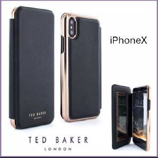 TEDBAKER　iPhoneX　ミラー付手帳型ケース(iPhoneケース)