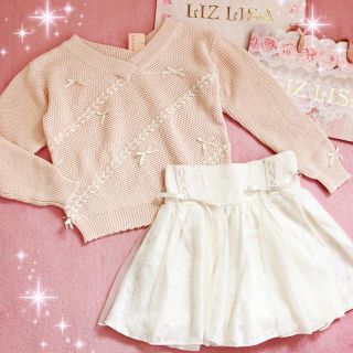 リズリサ(LIZ LISA)の☆リズリサLIZLISA☆リボン付きサマーニット＆レースチュチュスカパン☆新品(ニット/セーター)