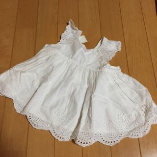 ベビーギャップ(babyGAP)のbaby gap♡フェアリーコットンレースブラウス♡新品未使用90ホワイト(ブラウス)