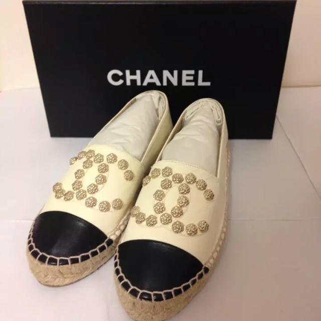美品】 エスパドリーユ 【シャネル】 - CHANEL レザー レア♡ 未使用