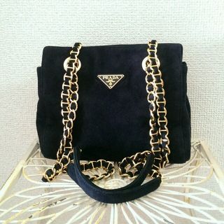 PRADA - レア美品プラダ本革ネイビーチェーンバッグの通販 by コメント
