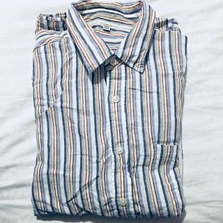 ユニクロ(UNIQLO)のユニクロ 麻混 半袖シャツ L(シャツ)