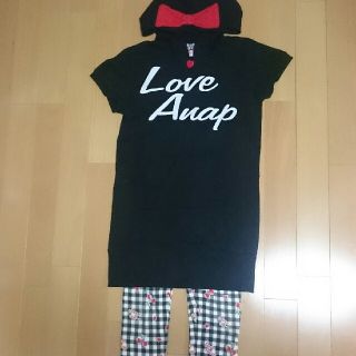 アナップ(ANAP)のANAP GIRL♡チュニック＆レギンスセットアップ XS(Tシャツ/カットソー)