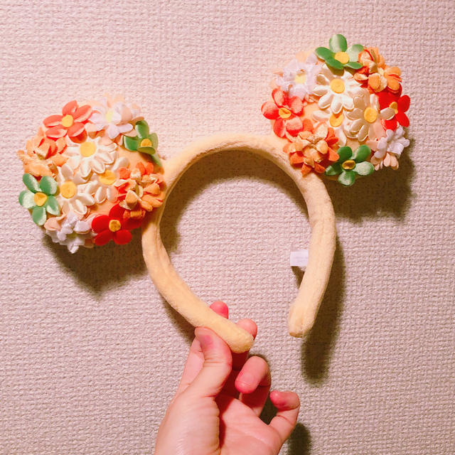 Disney(ディズニー)のミニー カチューシャ お花 和 黄色 レディースのヘアアクセサリー(カチューシャ)の商品写真