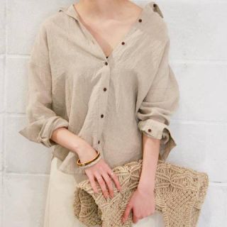 プラージュ(Plage)のplage美品★Natural dye Linen SH(シャツ/ブラウス(長袖/七分))