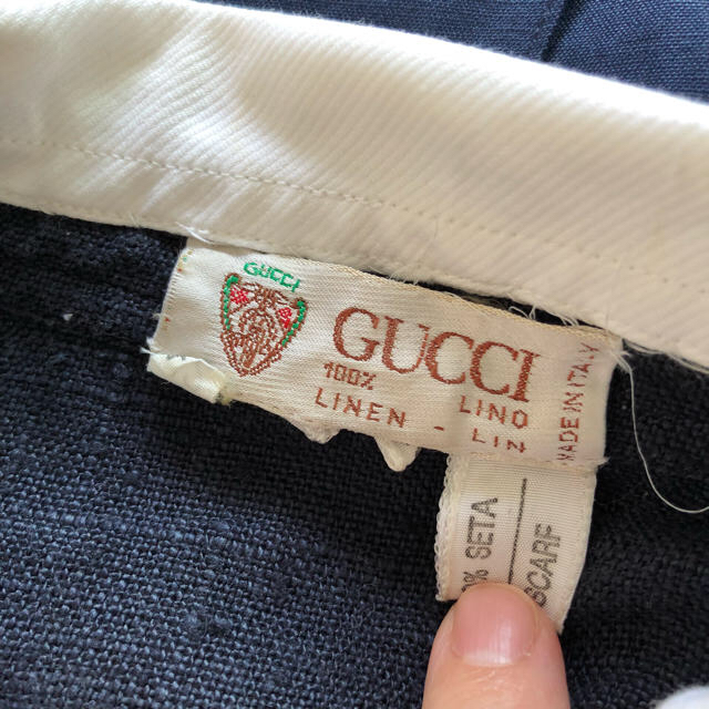 Gucci(グッチ)の【値下げ】旧タグサマーワンピース 麻100%【GUCCI】 レディースのワンピース(ひざ丈ワンピース)の商品写真