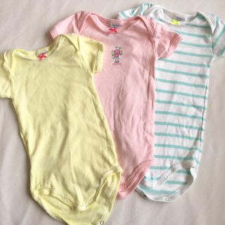 プチバトー(PETIT BATEAU)のプチバトー ロンパース3枚セット 12M74cm 美品(ロンパース)