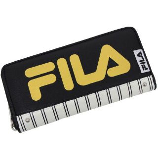 FILA フィラ ロングウォレット 長財布 ロゴストライプ★ブラックゴールド新品(財布)