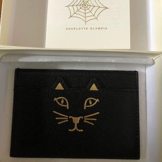 シャルロットオリンピア(Charlotte Olympia)のシャーロットオリンピア ブラック 黒 猫 パスケース 新品 未使用 カードケース(名刺入れ/定期入れ)