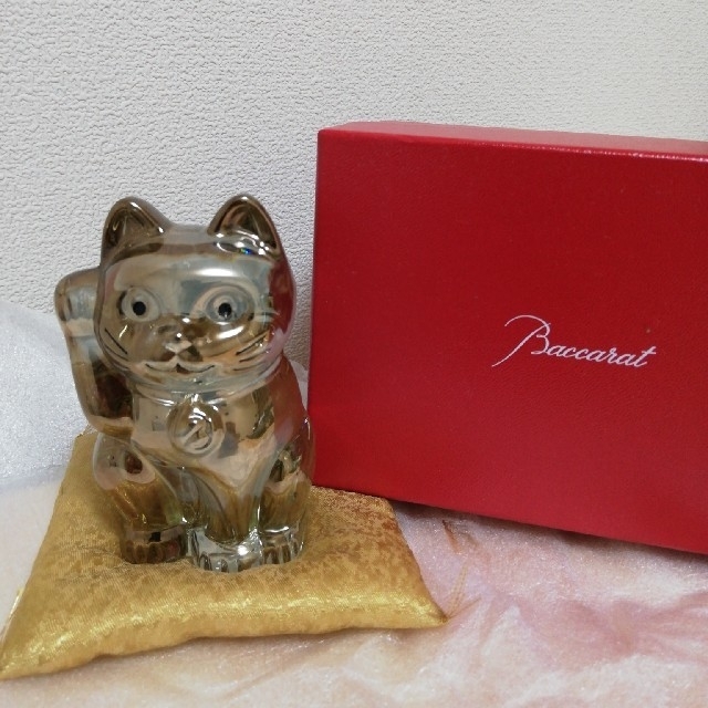 Baccarat バカラ　招き猫　ゴールドのサムネイル