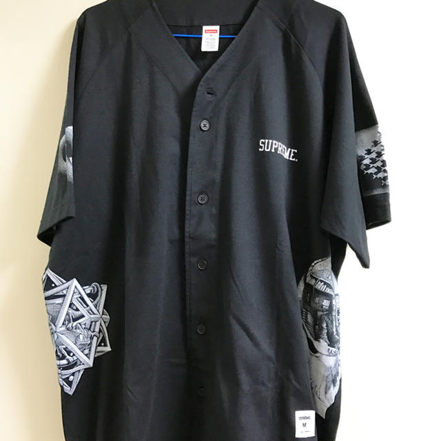 Supremeベースボールシャツエッシャー Tシャツ/カットソー(半袖/袖なし)