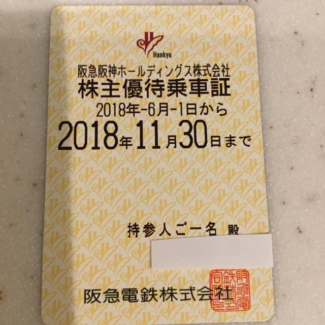 阪急阪神 株主優待乗車証 - 鉄道乗車券