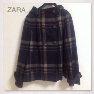 ザラ(ZARA)のZARA ＊ チェック柄コート新品(ダウンコート)