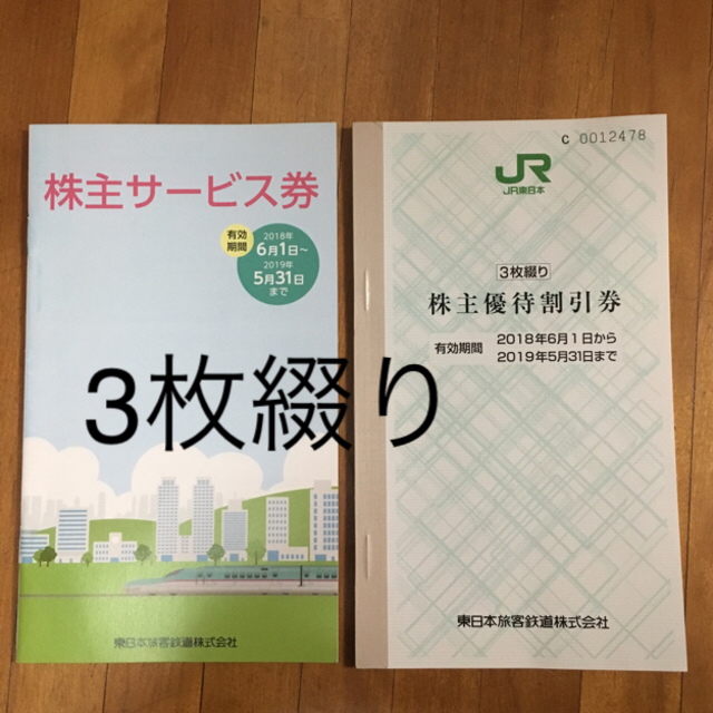JR - JR東日本 株主優待券3枚綴りとサービス券の通販 by ぽこぽこ's 