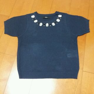 アズールバイマウジー(AZUL by moussy)のビジュー付き♡アクリルニット(カットソー(半袖/袖なし))