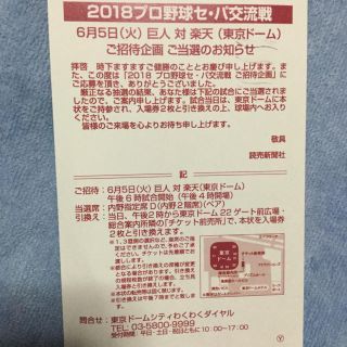 トウホクラクテンゴールデンイーグルス(東北楽天ゴールデンイーグルス)の巨人 vs  楽天  ６月５日（火）内野指定席D（内野２階席）ペア 速達利用(野球)