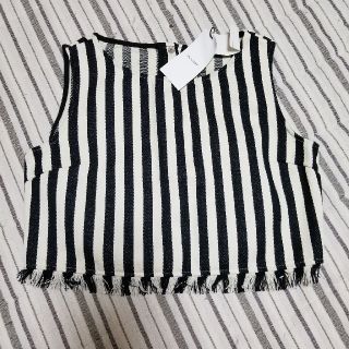 マウジー(moussy)の値下げ　新品　moussy　ストライプトップス(カットソー(半袖/袖なし))