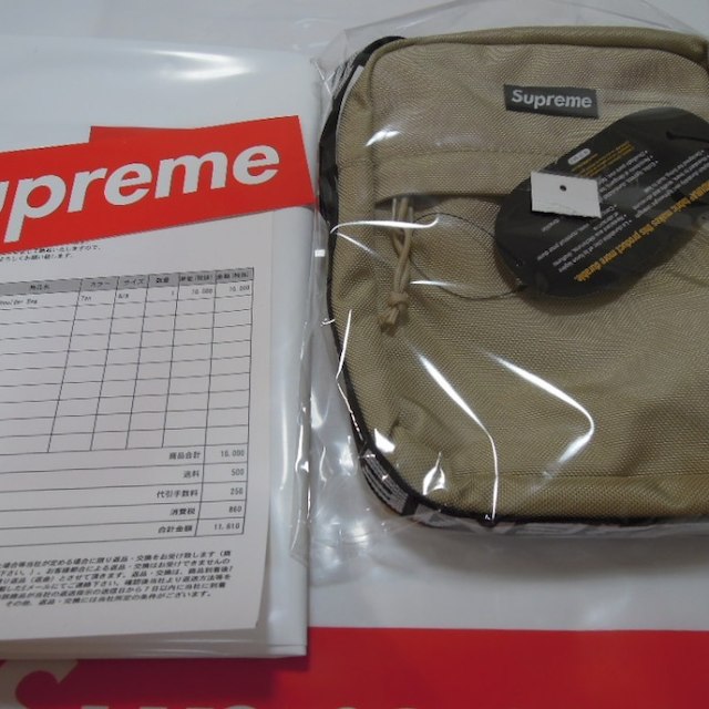 supreme shoulder bag tan 18SS 付属品完備