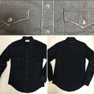 サンローラン(Saint Laurent)のサンローラン クラッシュ デニム シャツ ヴァンパイア ブーツ テディ Gジャン(その他)