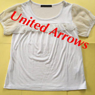 ユナイテッドアローズ(UNITED ARROWS)のUnited Arrows カットソー  ホワイト 半袖 F オーガンジー(カットソー(半袖/袖なし))