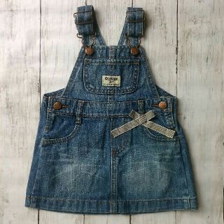 オシュコシュ(OshKosh)の【美品❤】オシュコシュ リボン🎀付❤デニム ジャンパースカート 80-90㎝(ワンピース)