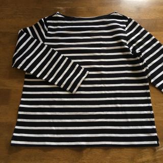 ユニクロ(UNIQLO)の中古  UNIQLO  ボーダーボートネックＴシャツ(カットソー(長袖/七分))