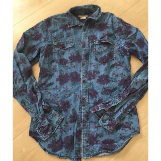 ザラ(ZARA)のザラ MAN プリントデニムシャツ 花柄 S(シャツ)