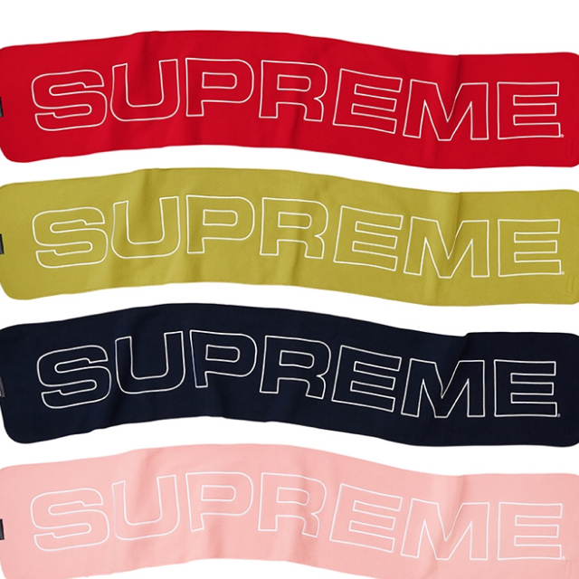 supreme logo scarf マフラー ネイビー 新品未使用