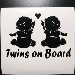 Twins on Board防水カッティングステッカー(車外アクセサリ)