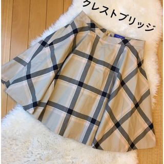 バーバリーブルーレーベル(BURBERRY BLUE LABEL)の約2.4万美品バーバリーブルーレーベル上質コットンフレアスカート♫(ひざ丈スカート)