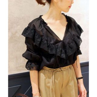 イエナ(IENA)の《追加》IENA LA BOUCLE リバーレース ローンブラウス(シャツ/ブラウス(長袖/七分))