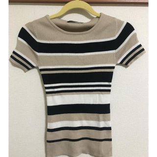 サリア(salire)の【美品】salireボーダートップス(カットソー(半袖/袖なし))