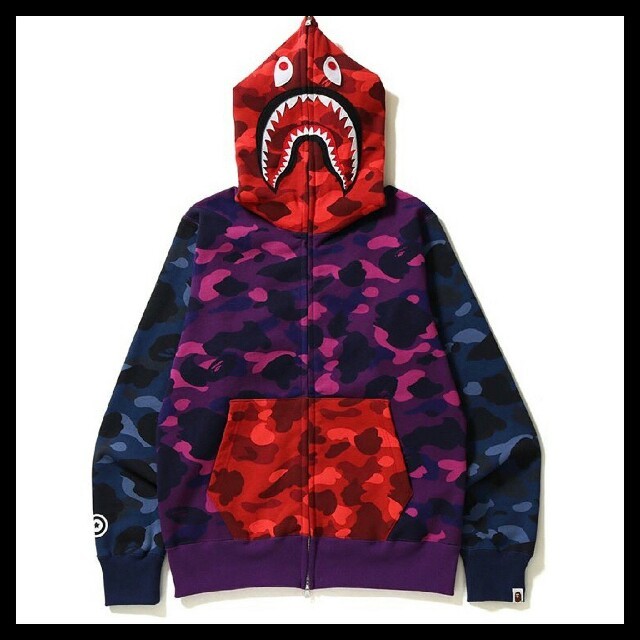 A BATHING APE(アベイシングエイプ)の新品 2018 完売 BAPE エイプ シャークパーカー CRAZY SHARK メンズのトップス(パーカー)の商品写真