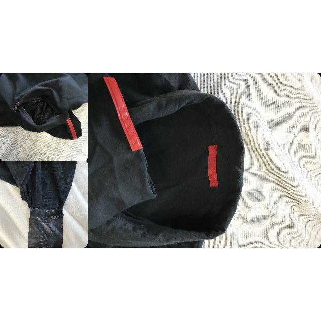 PRADA(プラダ)の●プラダスポーツ黒ストレッチ混ジップポロシャツ赤タグ背ジップポケット●良好 メンズのトップス(ポロシャツ)の商品写真