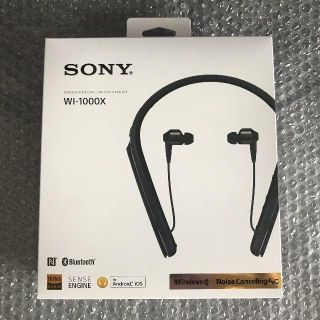 ソニー(SONY)の美品 SONY WI-1000X (B) イヤホン ソニーストア保証付き(ヘッドフォン/イヤフォン)