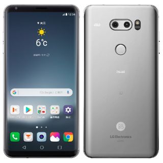 エルジーエレクトロニクス(LG Electronics)の（新品未使用）au isai V30+ LGV35 シルバー(スマートフォン本体)