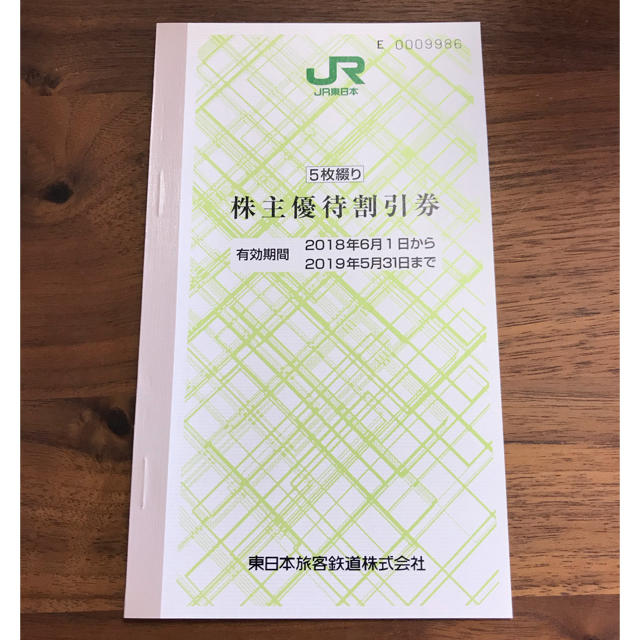 5枚綴り JR東日本 株主優待割引券