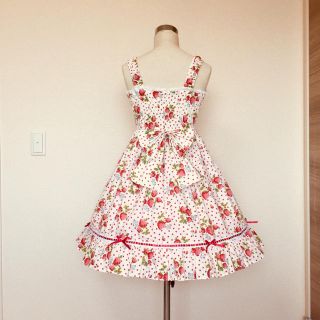 いちご柄 ロリィタワンピース 150 160 レディース ML 本日限定価格!