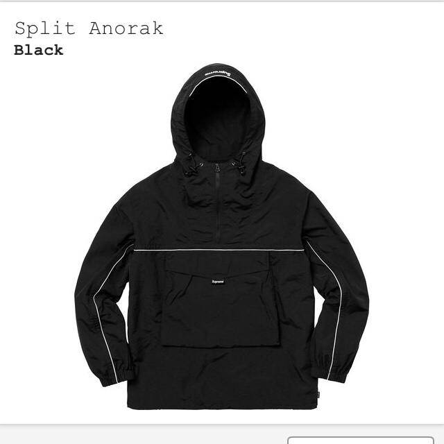 【18％OFF】 Supreme S BLACK 黒 Anorak Split 18SS - ナイロンジャケット