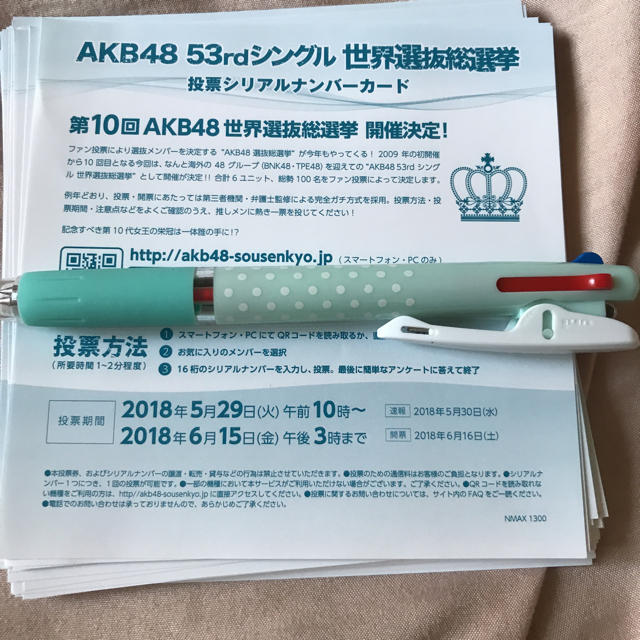 AKB48(エーケービーフォーティーエイト)のAKB48 世界選抜総選挙 投票券 エンタメ/ホビーのタレントグッズ(アイドルグッズ)の商品写真