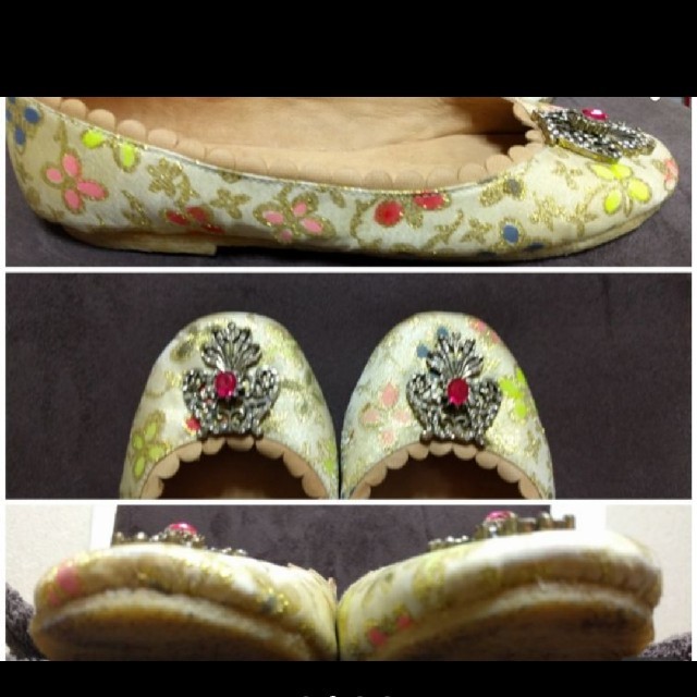 MANOUSH(マヌーシュ)のMANOUSHの花柄フラットパンプス レディースの靴/シューズ(ハイヒール/パンプス)の商品写真