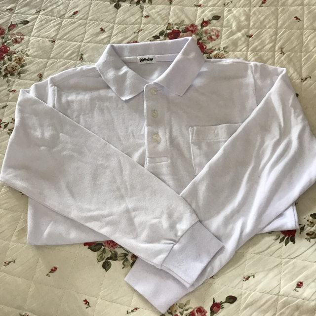 140cm白ポロシャツ キッズ/ベビー/マタニティのキッズ服男の子用(90cm~)(Tシャツ/カットソー)の商品写真