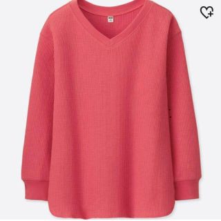 ユニクロ(UNIQLO)のUNIQLO ワッフルＶネックT ９分袖 XL(Tシャツ(長袖/七分))