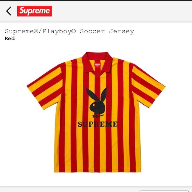 Supreme(シュプリーム)のsupreme Playboy Soccer Jersey 赤 S red メンズのトップス(その他)の商品写真