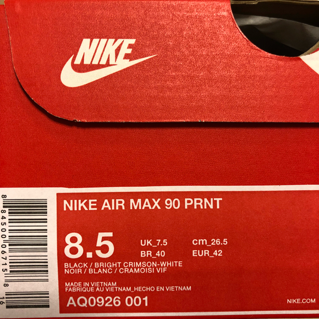 NIKE(ナイキ)のpeko様専用) 美中古 NIKE AIR MAX 90 PRNT 26.5cm メンズの靴/シューズ(スニーカー)の商品写真